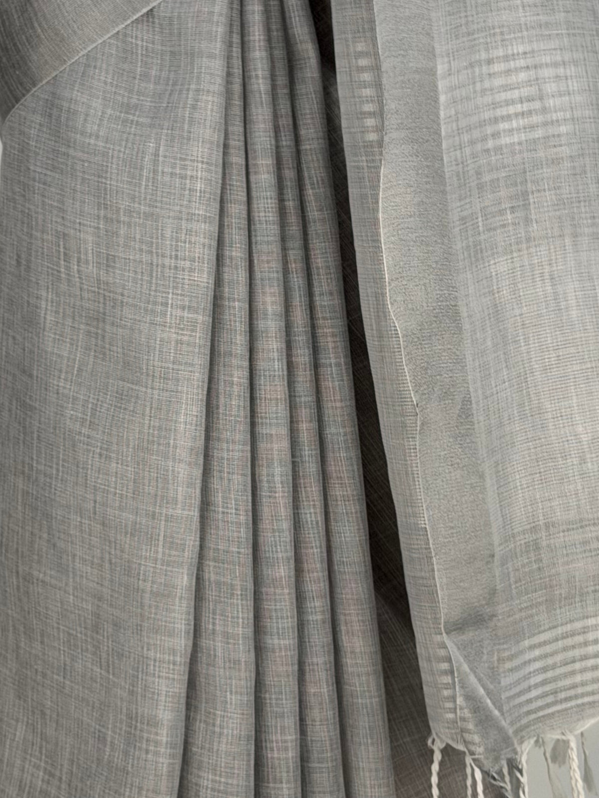 MIMOSA Grey Banarasi Cotton Saree — fleets shot full lifestyle