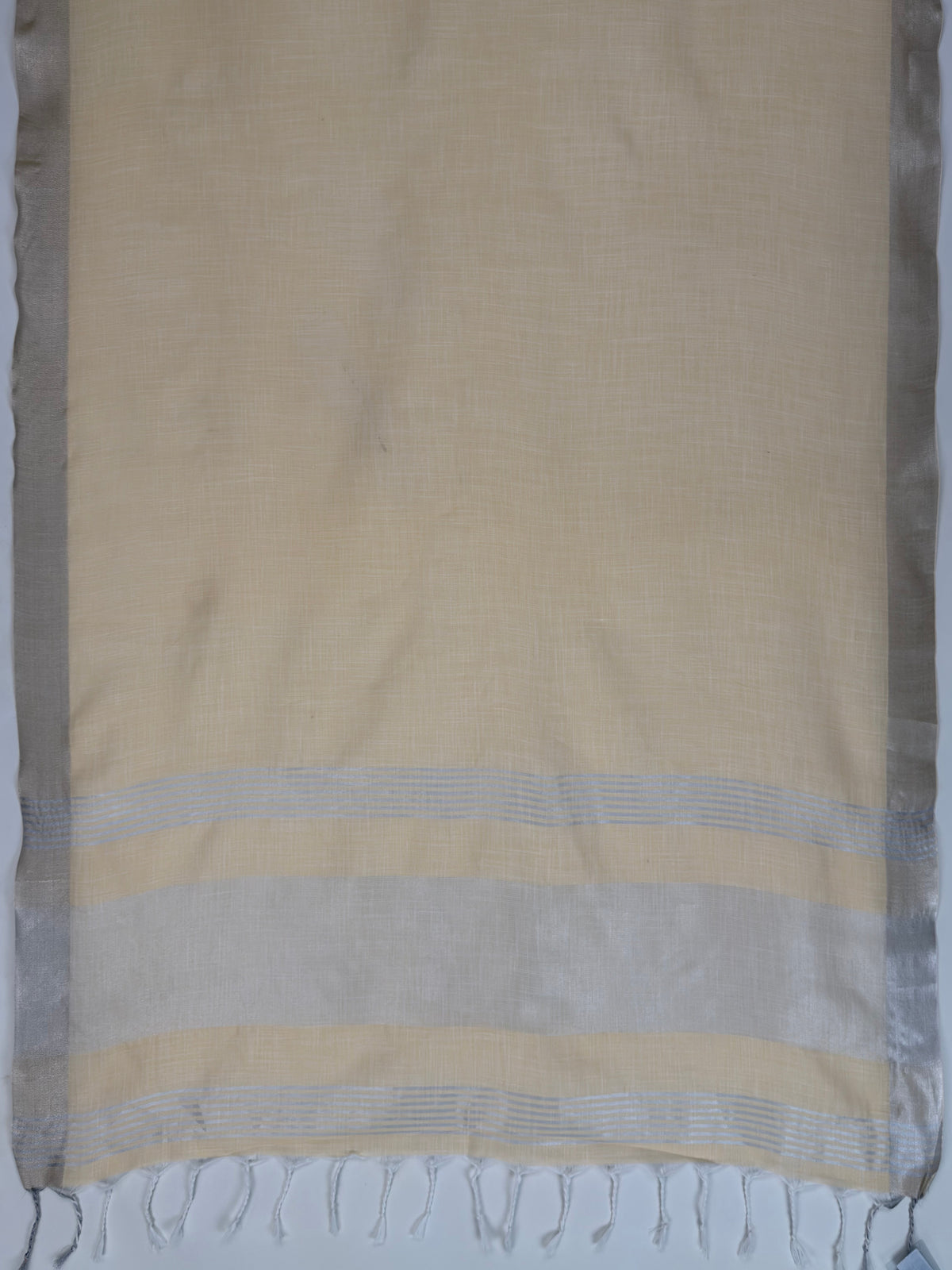 MIMOSA Orange Banarasi Cotton Saree — pallu and zari work detail