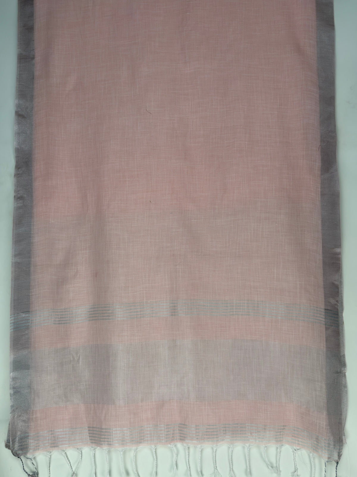 MIMOSA Peach Banarasi Cotton Saree — pallu and zari work detail