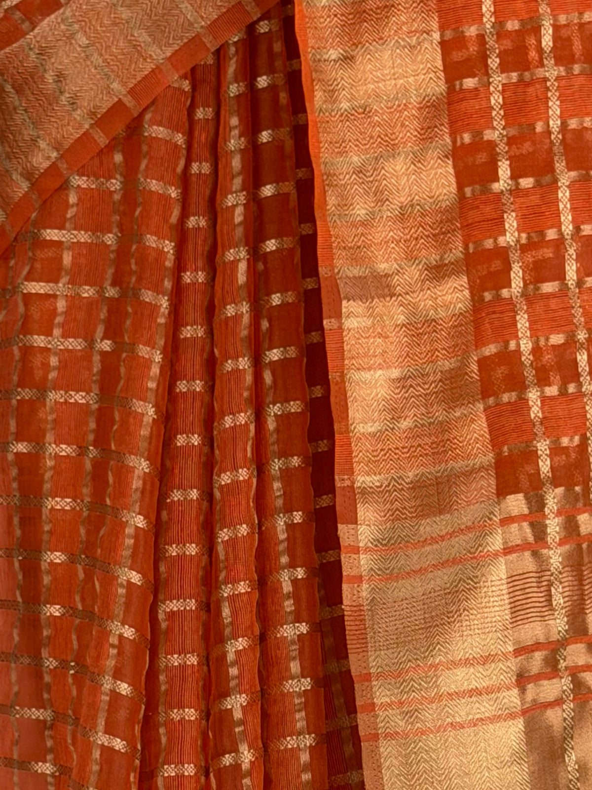 MIMOSA Peach Banarasi Saree — fleets shot full lifestyle