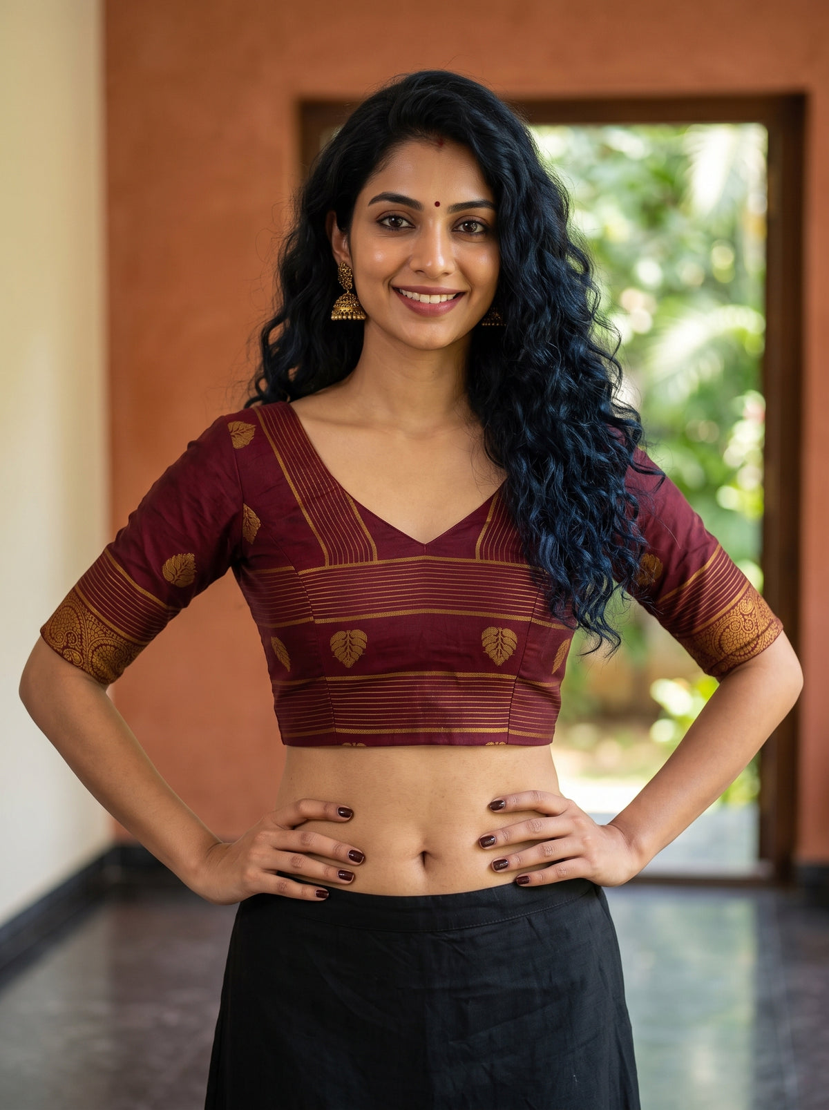 MIMOSA Half White Mysore Silk Saree — blouse close-up