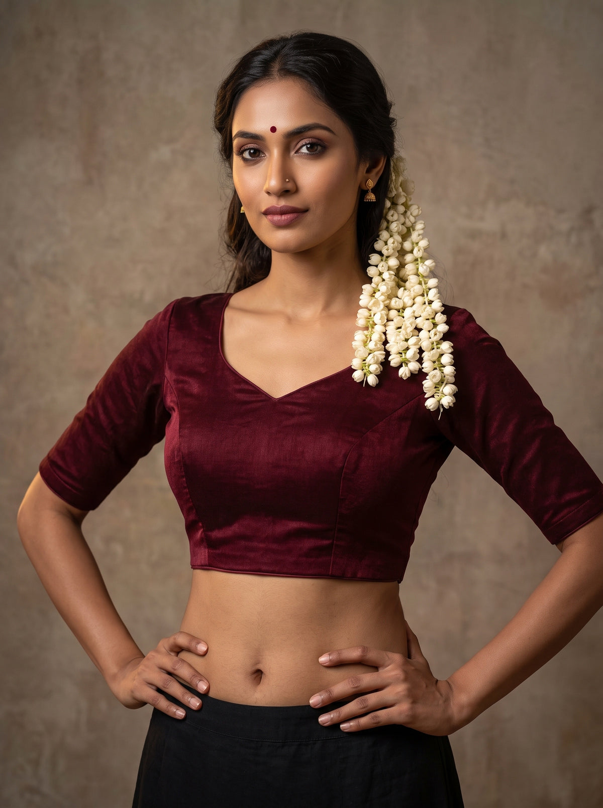 MIMOSA Lavender Mysore Silk Saree — blouse close-up