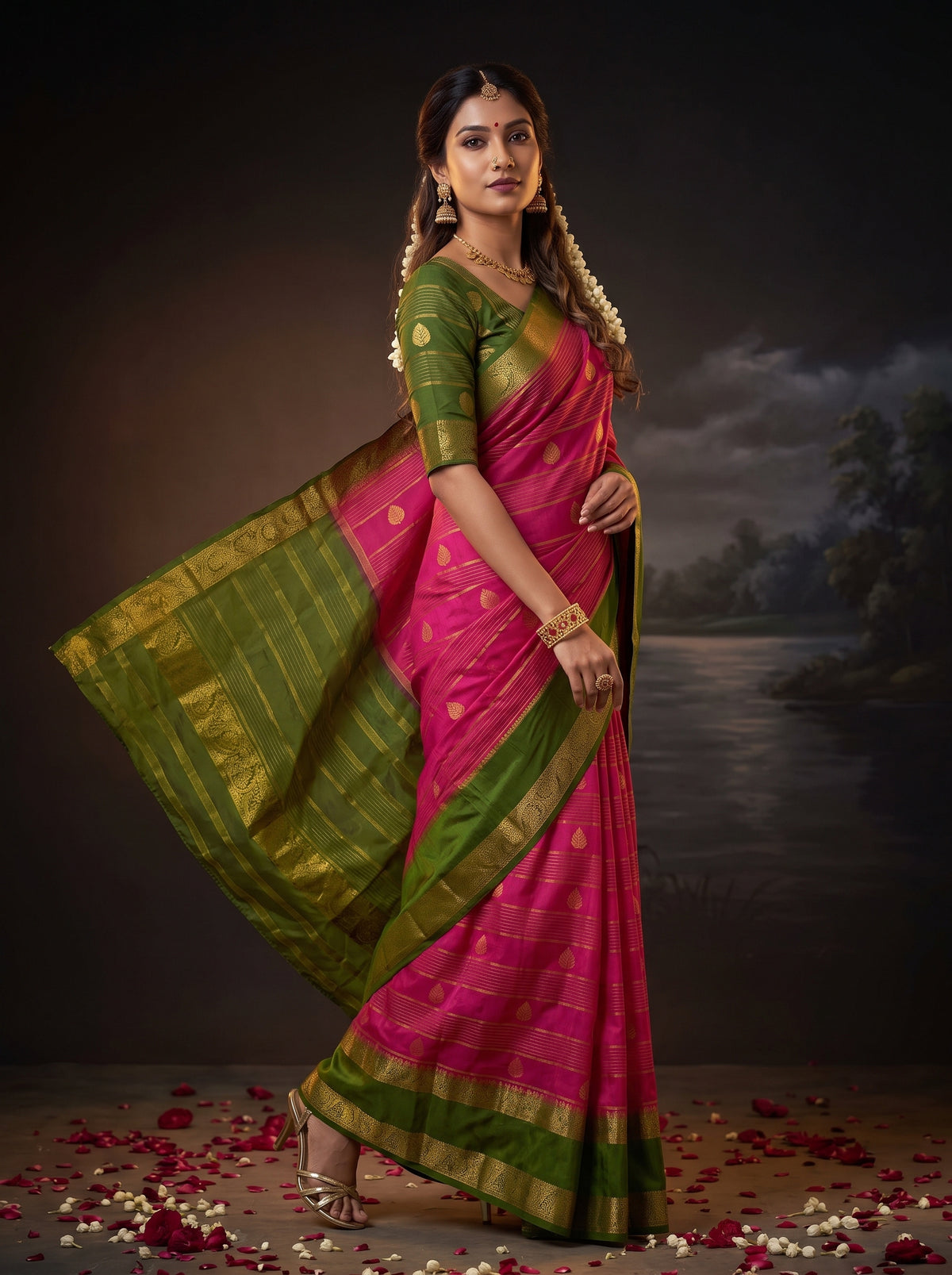 MIMOSA Rani Mysore Silk Saree — pose 9 styling detail