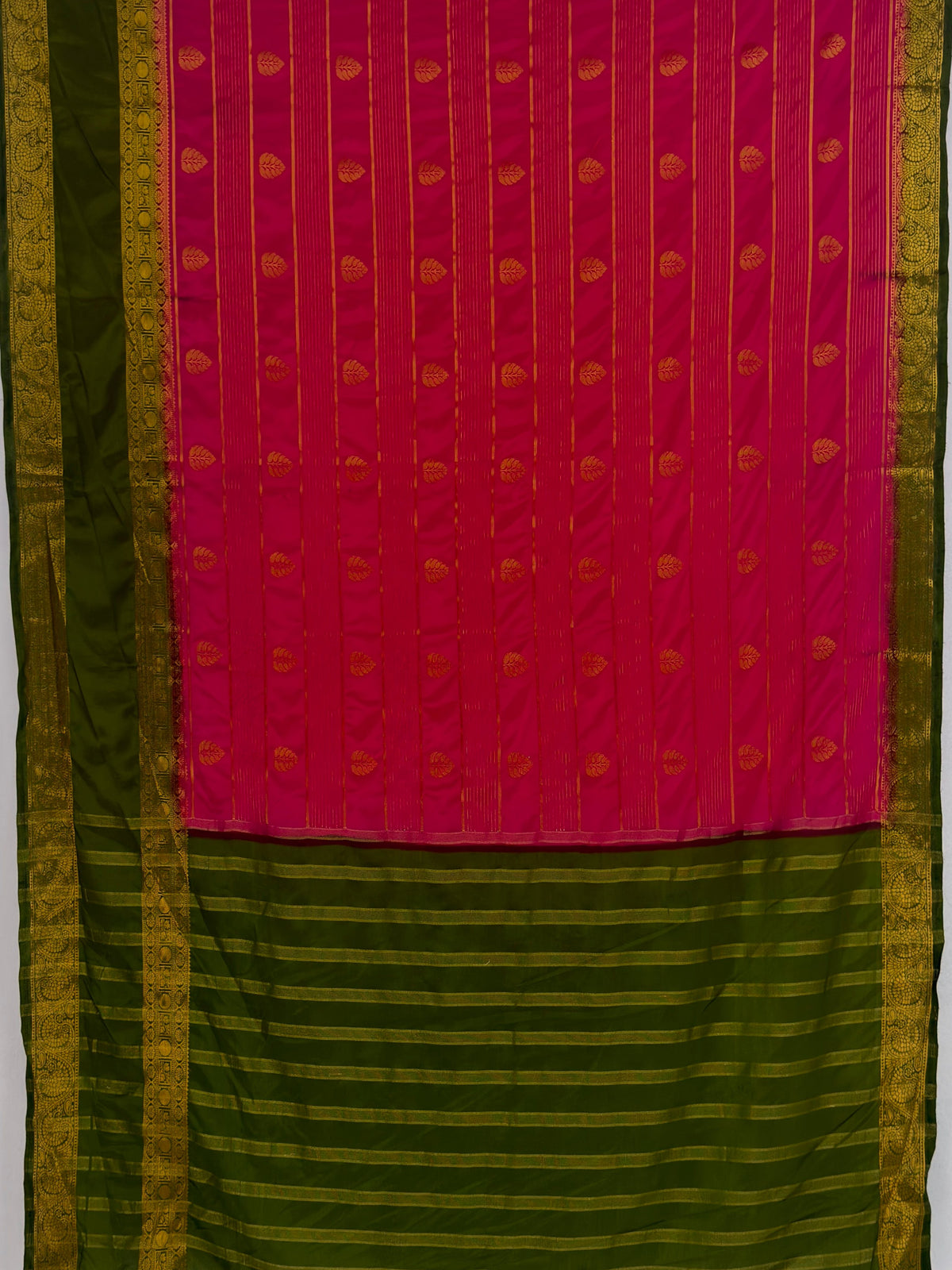 MIMOSA Rani Mysore Silk Saree — pallu and zari work detail