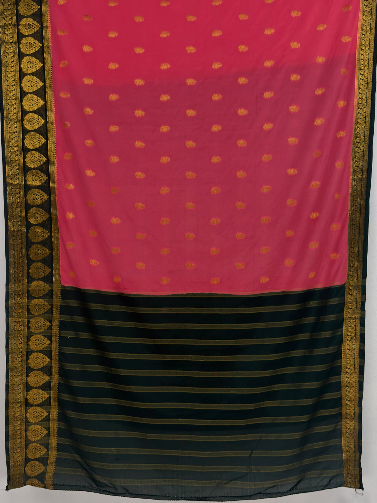 MIMOSA Gajari Mysore Silk Crepe Saree — pallu and zari work detail