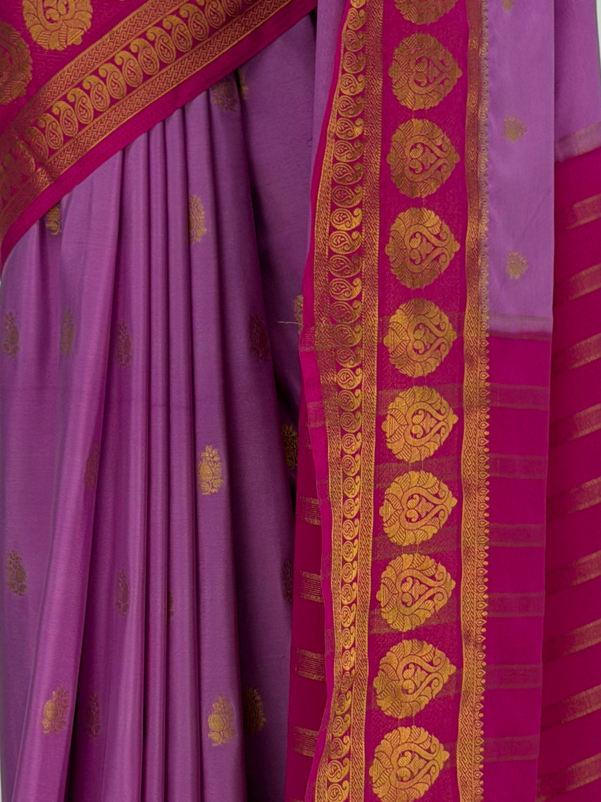 MIMOSA Lavender Mysore Silk Crepe Saree — fleets shot full lifestyle