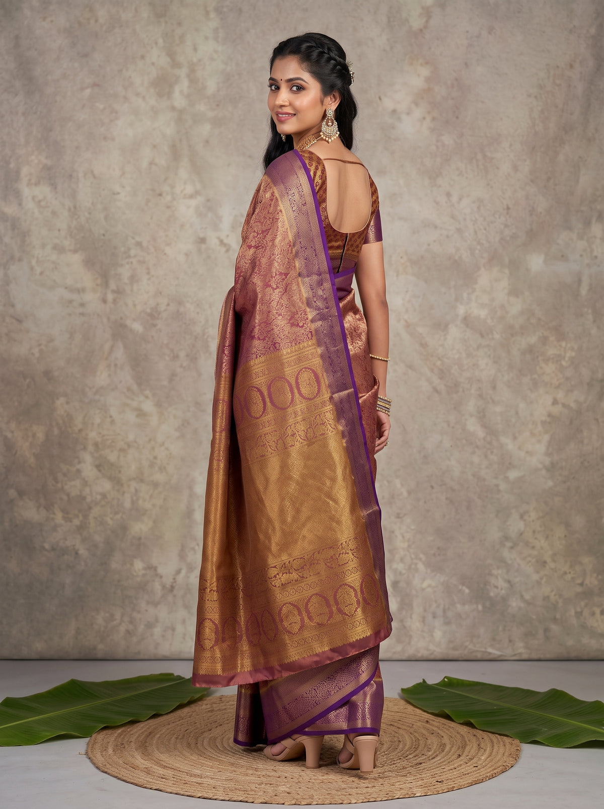 MIMOSA Magenta Kanjivaram Art Silk Saree — pose 7 styling detail