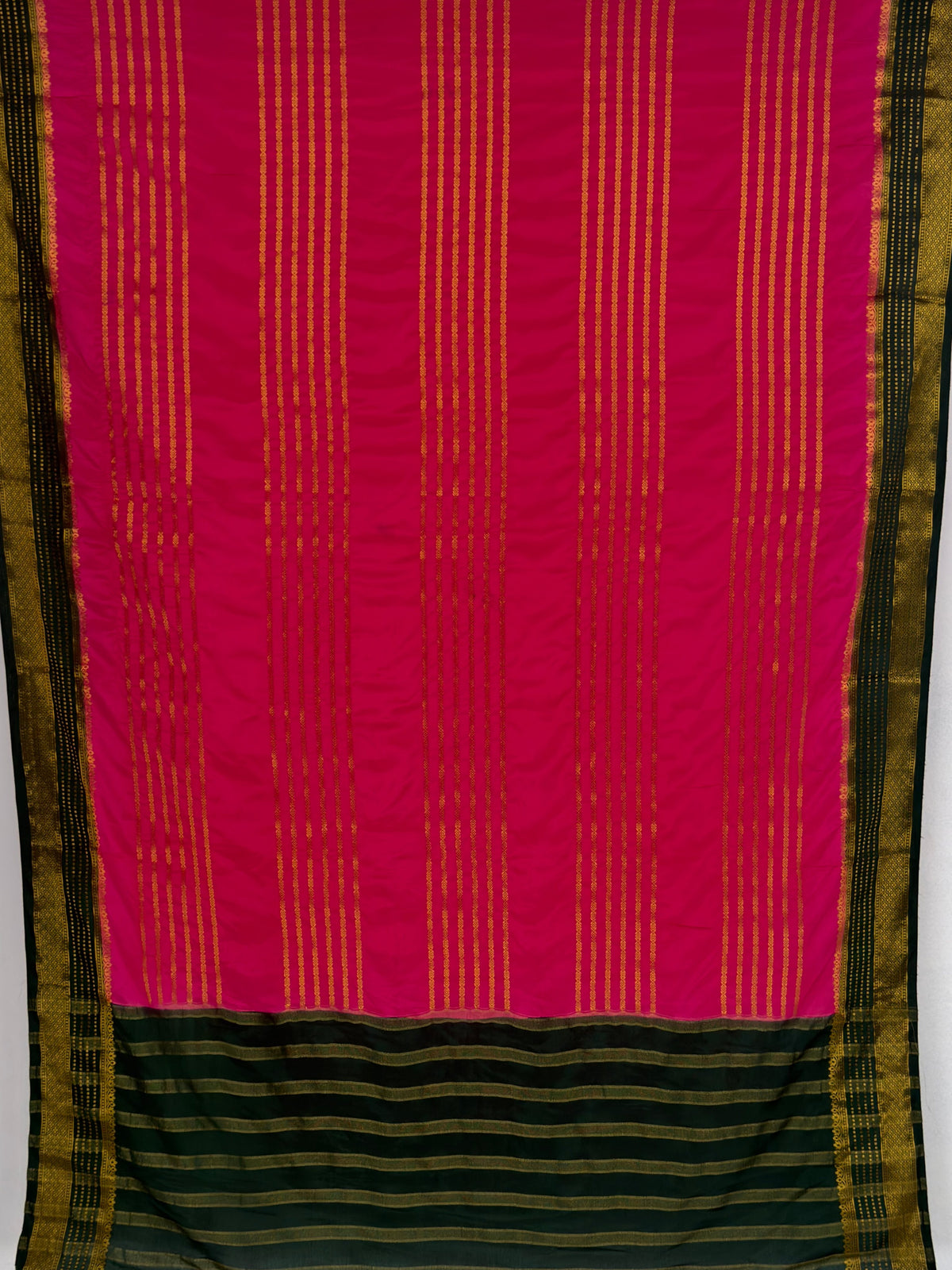 MIMOSA Strawberry Mysore Silk Saree — pallu and zari work detail