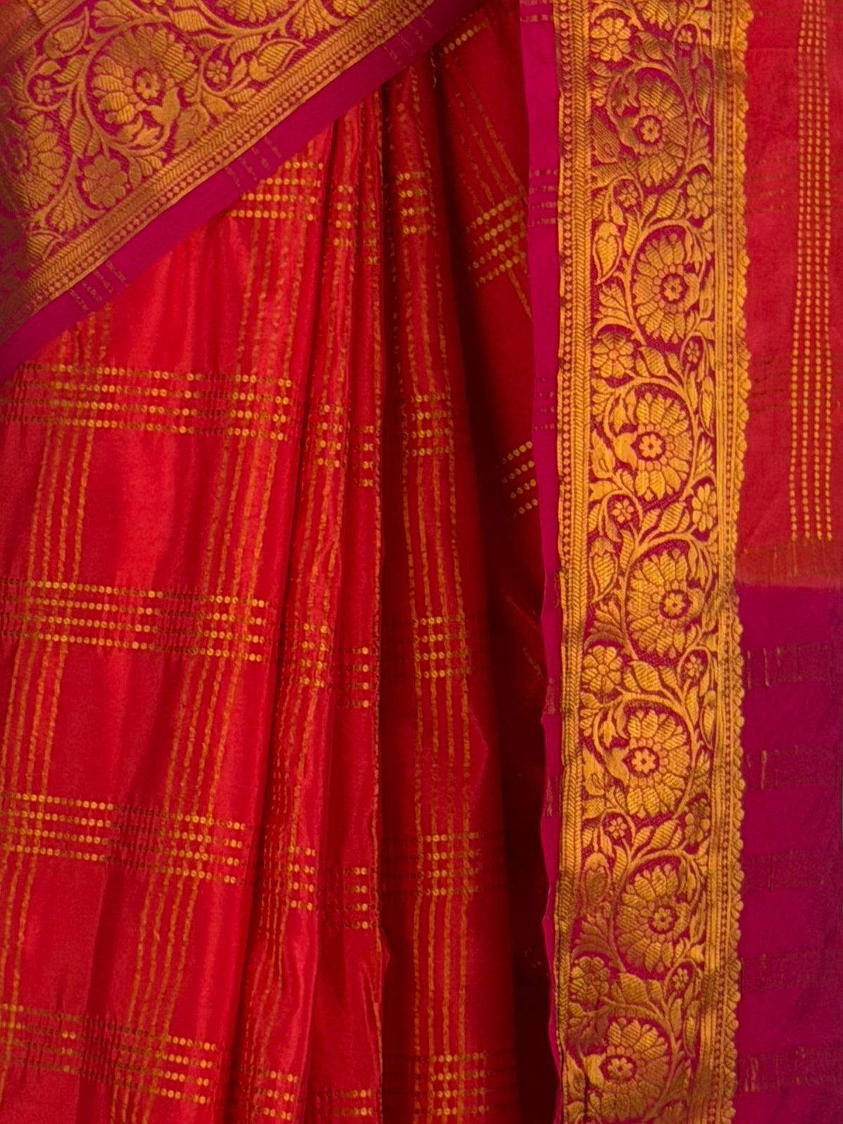 MIMOSA Orange Mysore Silk Crepe Saree — fleets shot full lifestyle