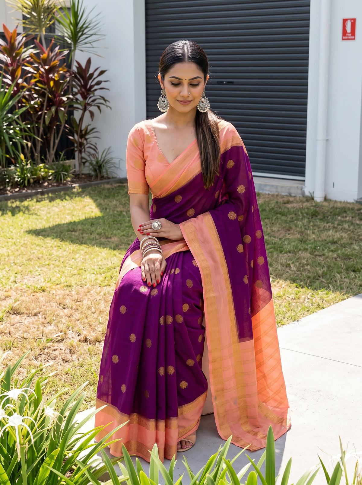 MIMOSA Jamun Mysore Silk Saree — pose 8 styling detail