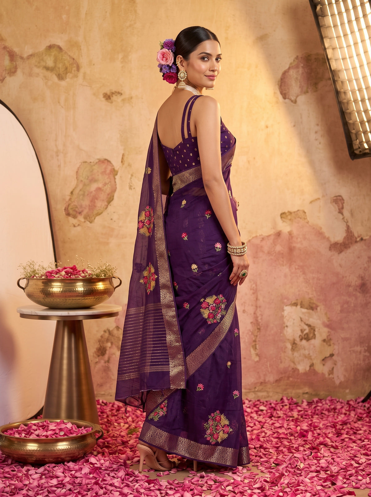 MIMOSA Jamun Jaipur Saree — pose 5 styling detail