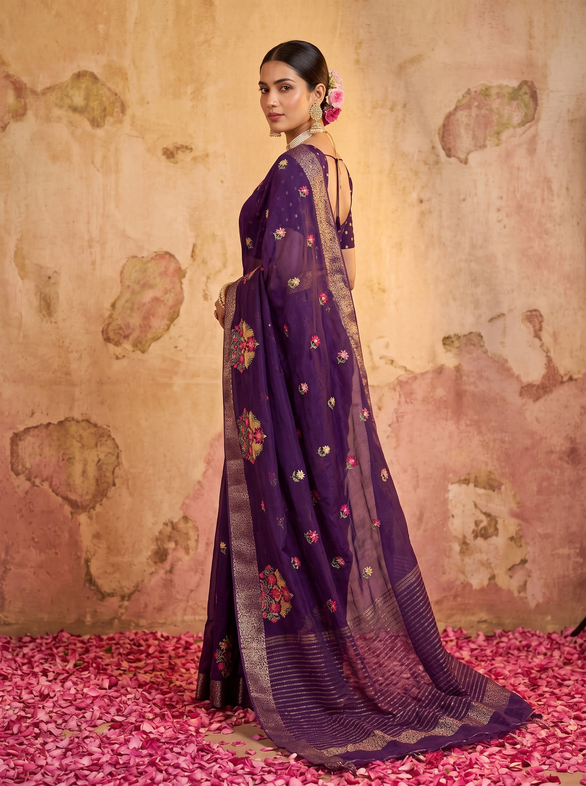MIMOSA Jamun Jaipur Saree — pose 9 styling detail