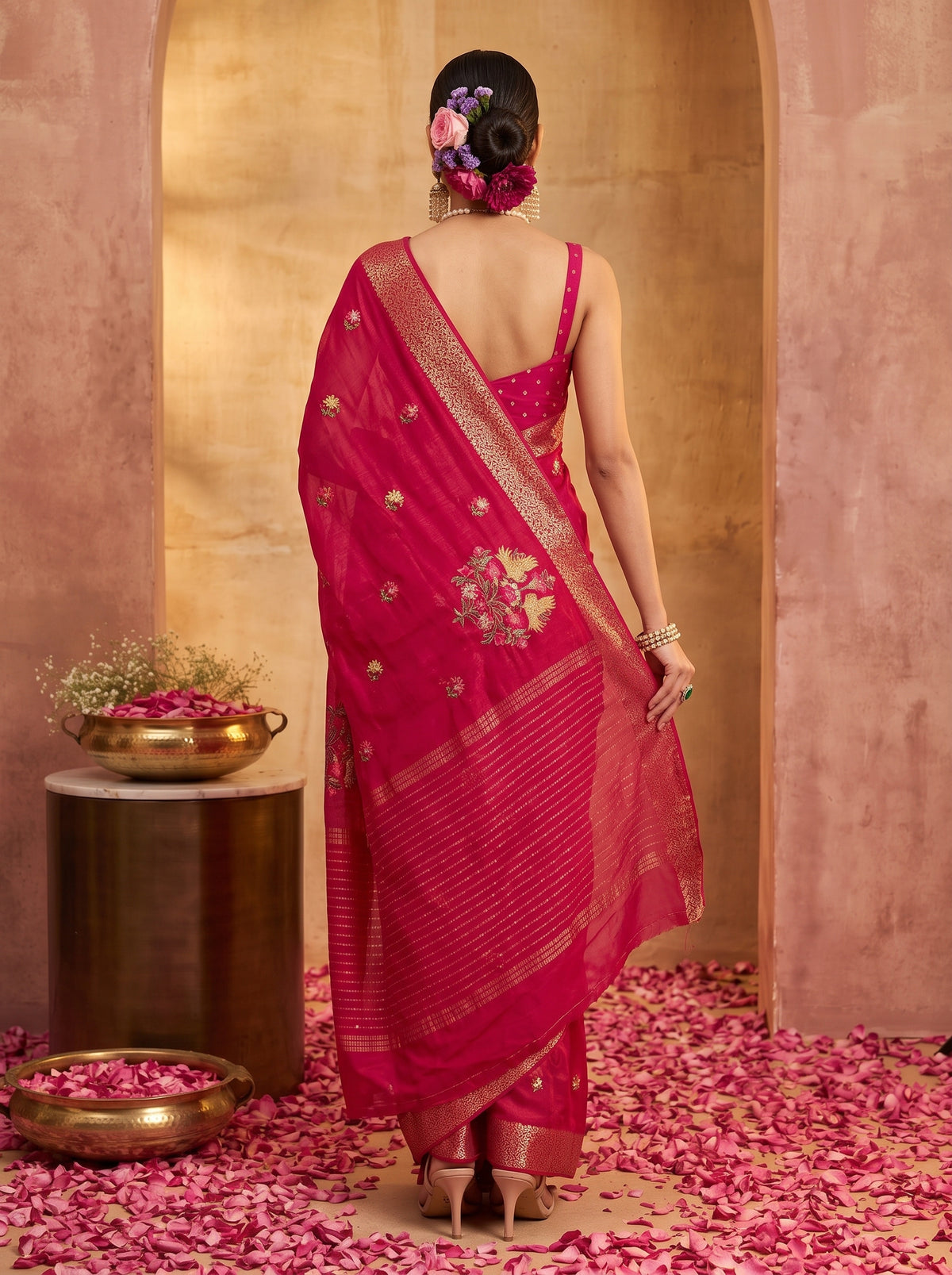 MIMOSA Rani Jaipur Saree — pose 2 styling detail