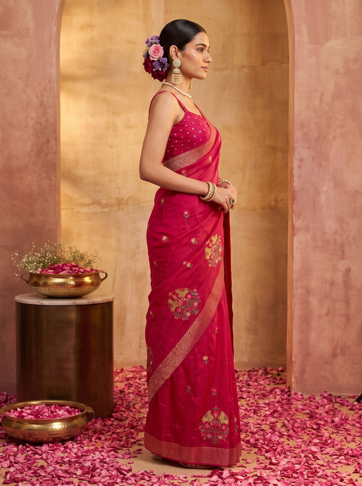 MIMOSA Rani Jaipur Saree — pose 3 styling detail