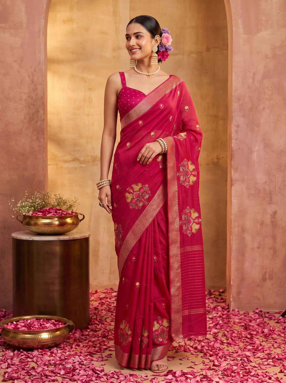 MIMOSA Rani Jaipur Saree — pose 5 styling detail