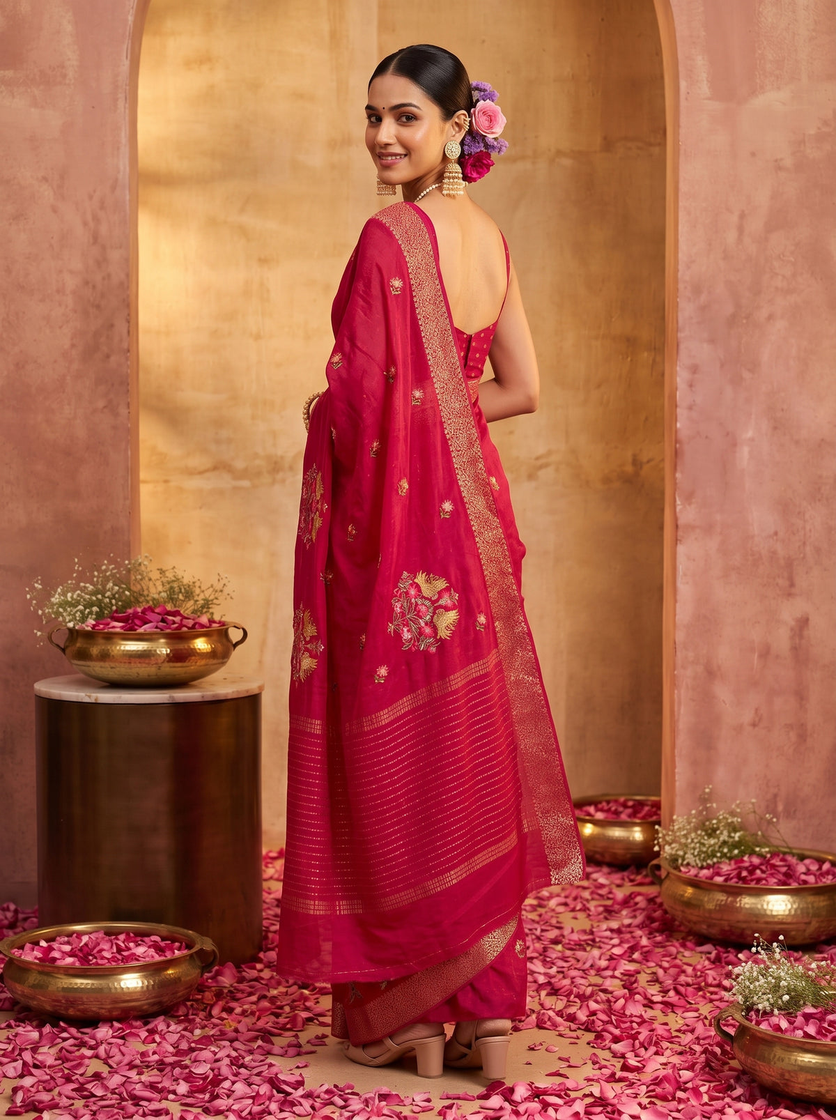 MIMOSA Rani Jaipur Saree — pose 7 styling detail