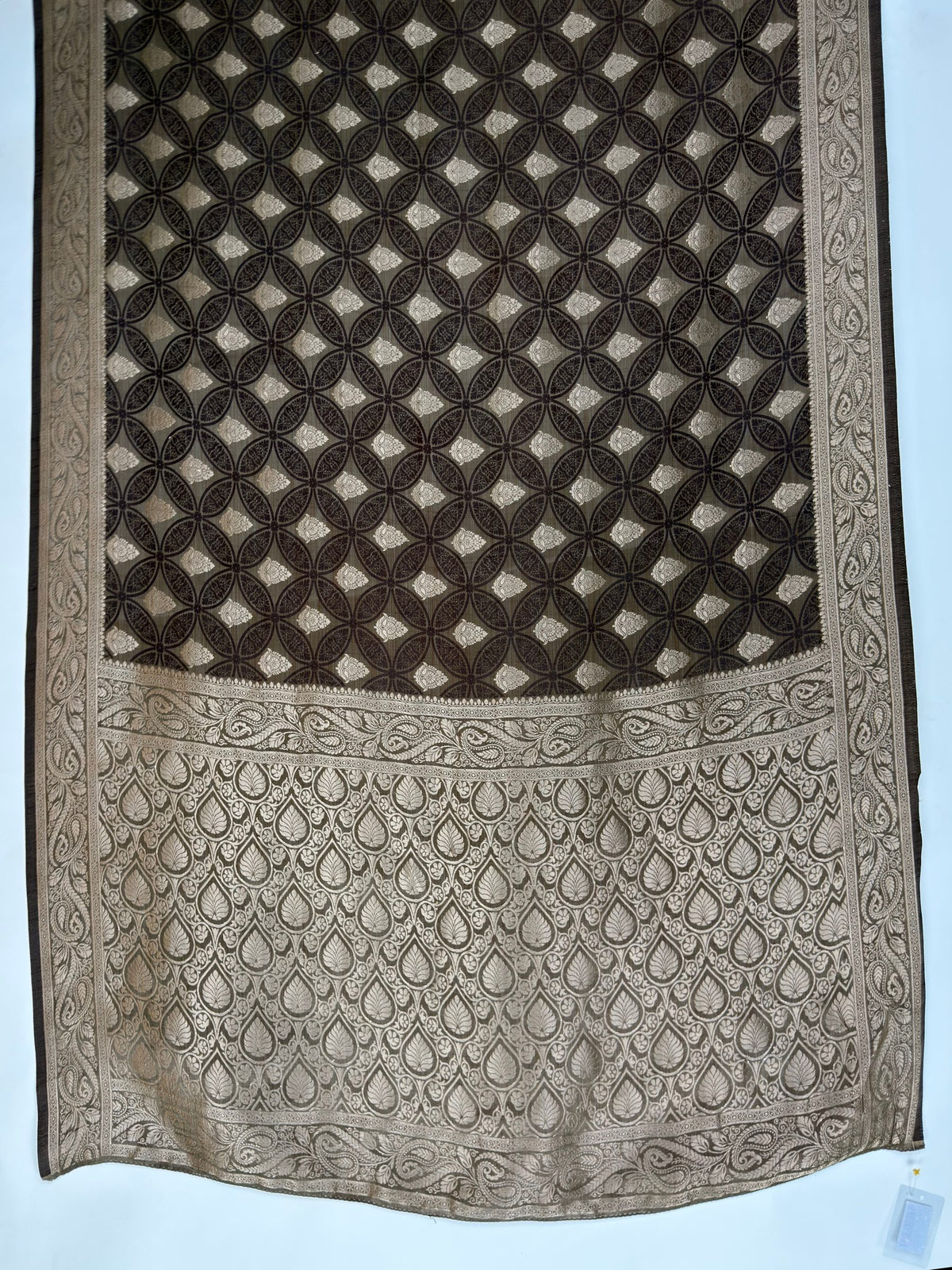 MIMOSA Chocolate Kanjivaram Saree — pallu and zari work detail