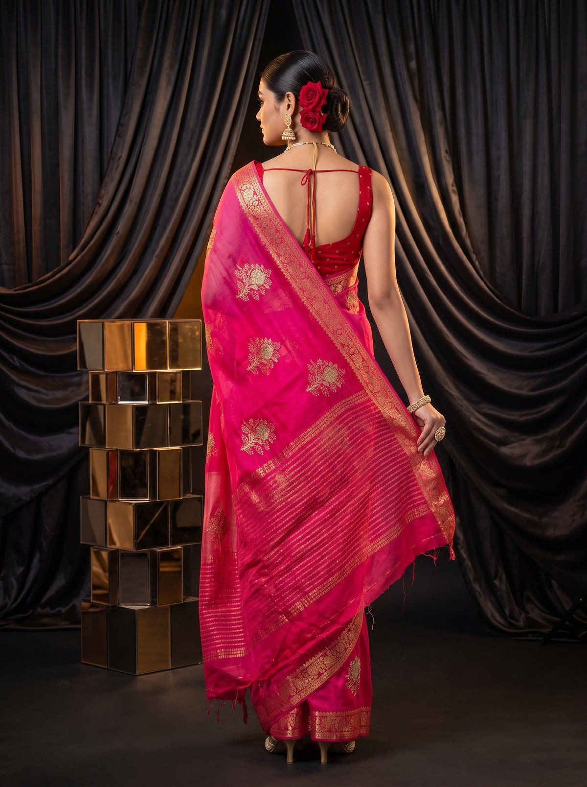 MIMOSA Rani Jaipur Saree — pose 2 styling detail