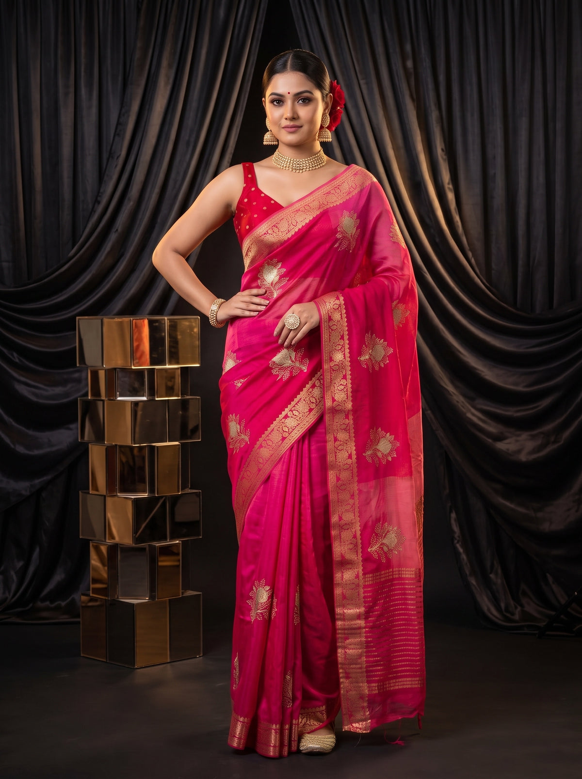 MIMOSA Rani Jaipur Saree — pose 4 styling detail