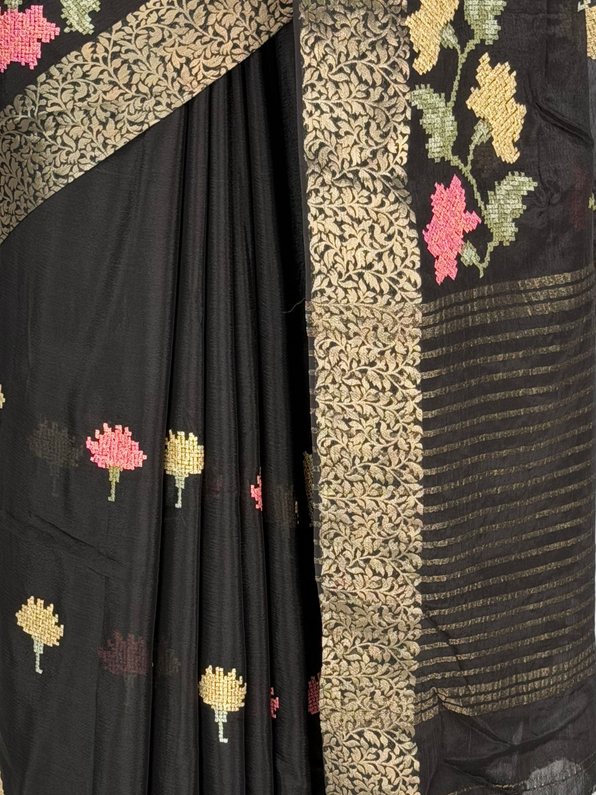 MIMOSA Black Jaipur Saree — fleets shot full lifestyle
