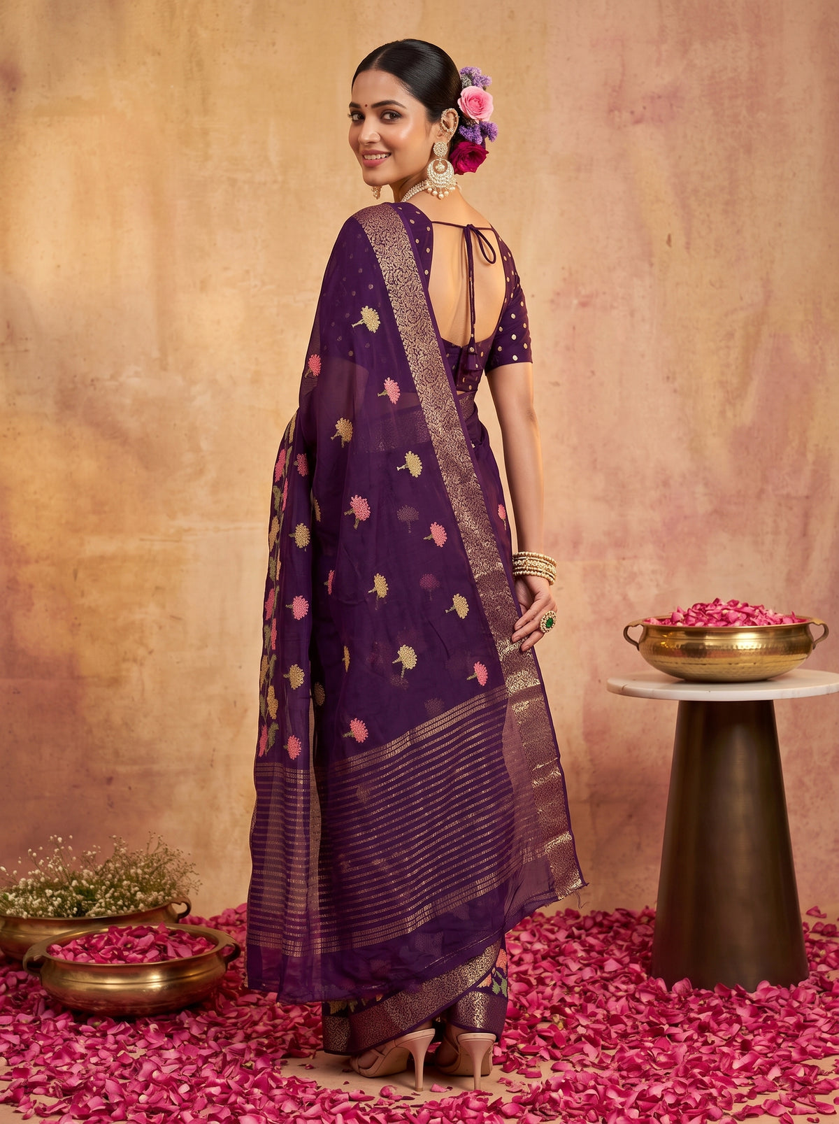 MIMOSA Jamun Jaipur Saree — pose 7 styling detail