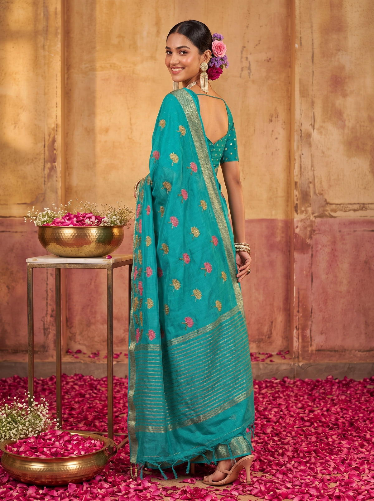 MIMOSA Rama Jaipur Saree — pose 7 styling detail