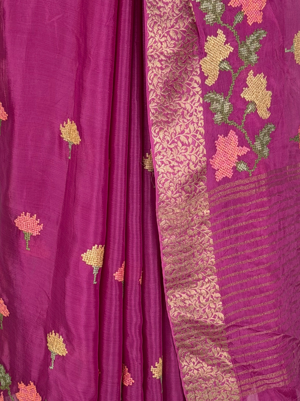 MIMOSA Wine Jaipur Saree — fleets shot full lifestyle