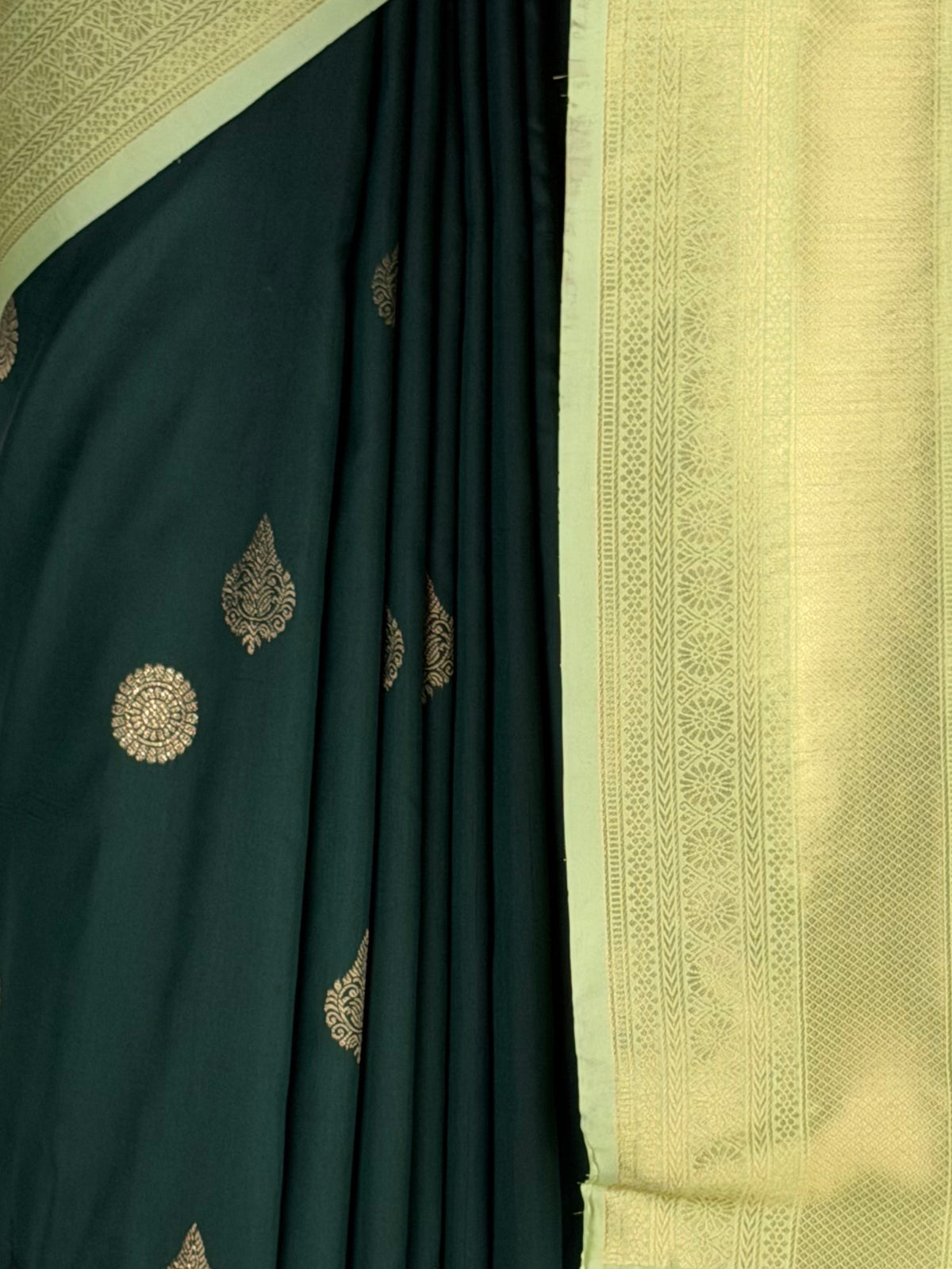 MIMOSA Bottle Green Kanjivaram Saree — fleets shot full lifestyle