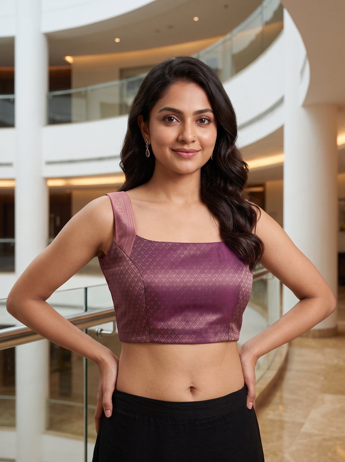 MIMOSA Jamun Kanjivaram Saree — blouse close-up