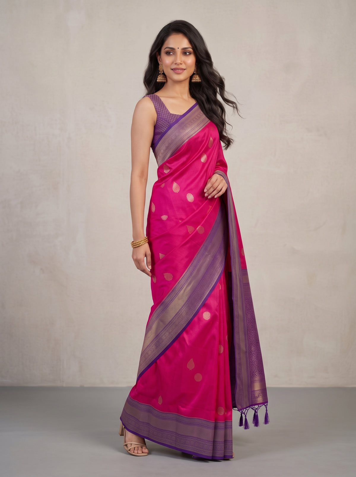 MIMOSA Rani Kanjivaram Saree — pose 9 styling detail