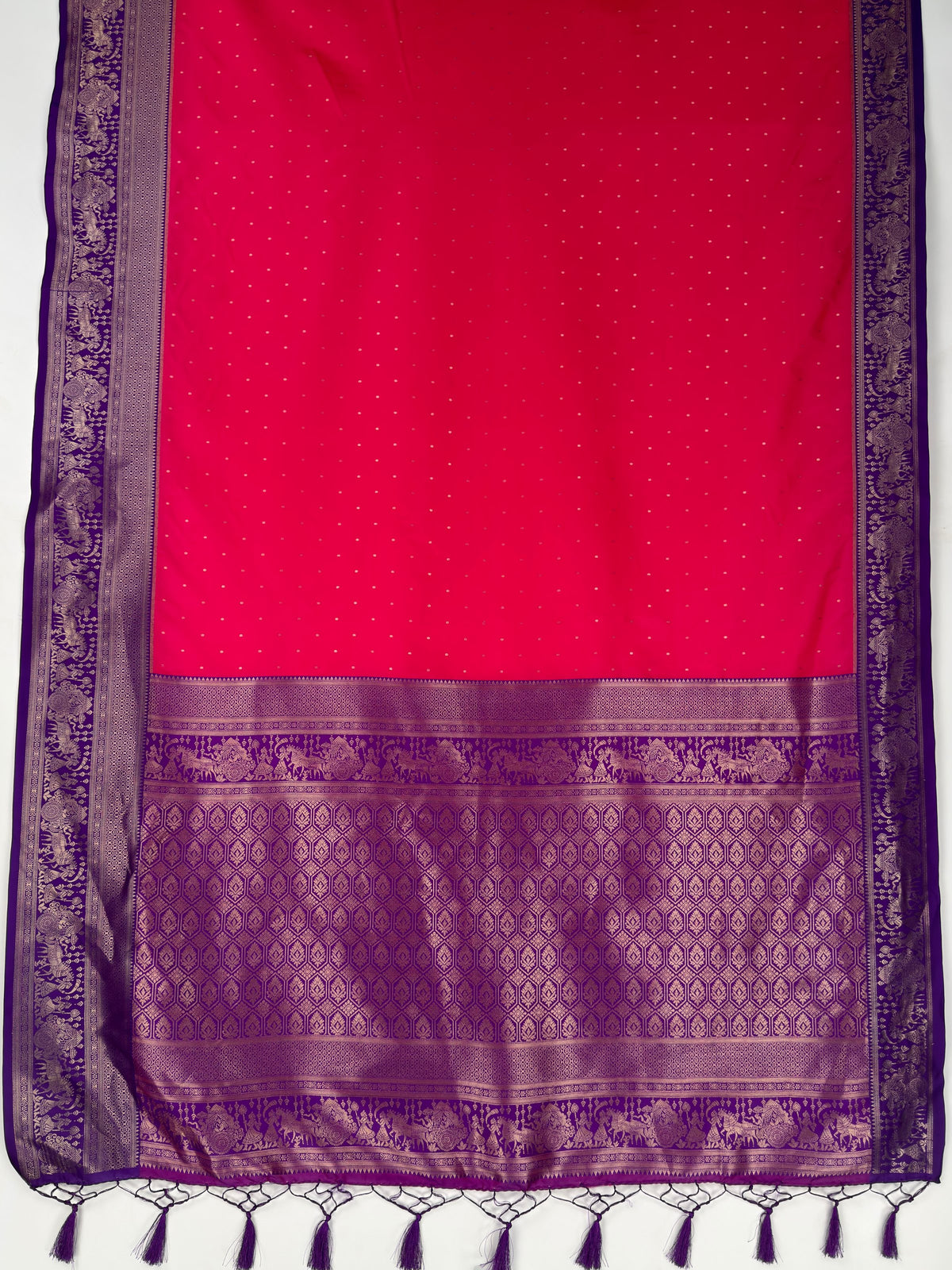 MIMOSA Rani Kanjivaram Art Silk Saree — pallu and zari work detail