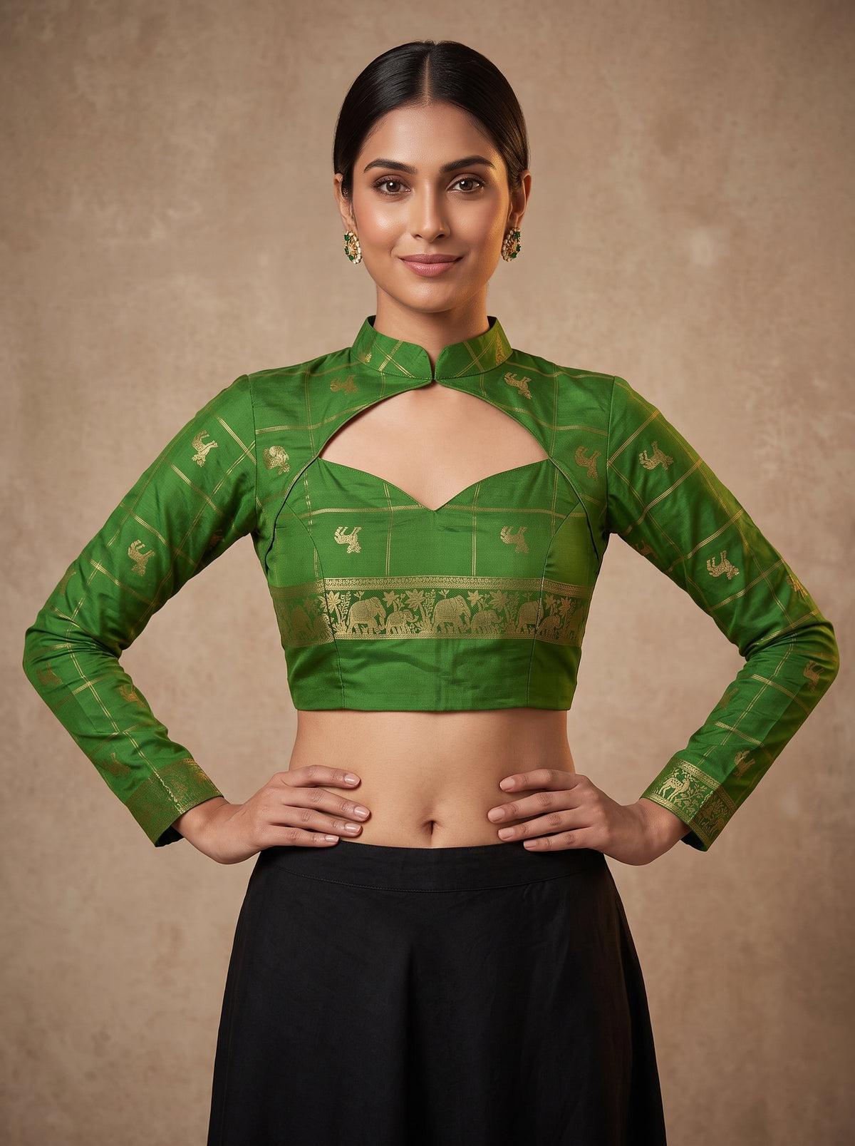 MIMOSA Jamun Mysore Silk Saree — blouse close-up