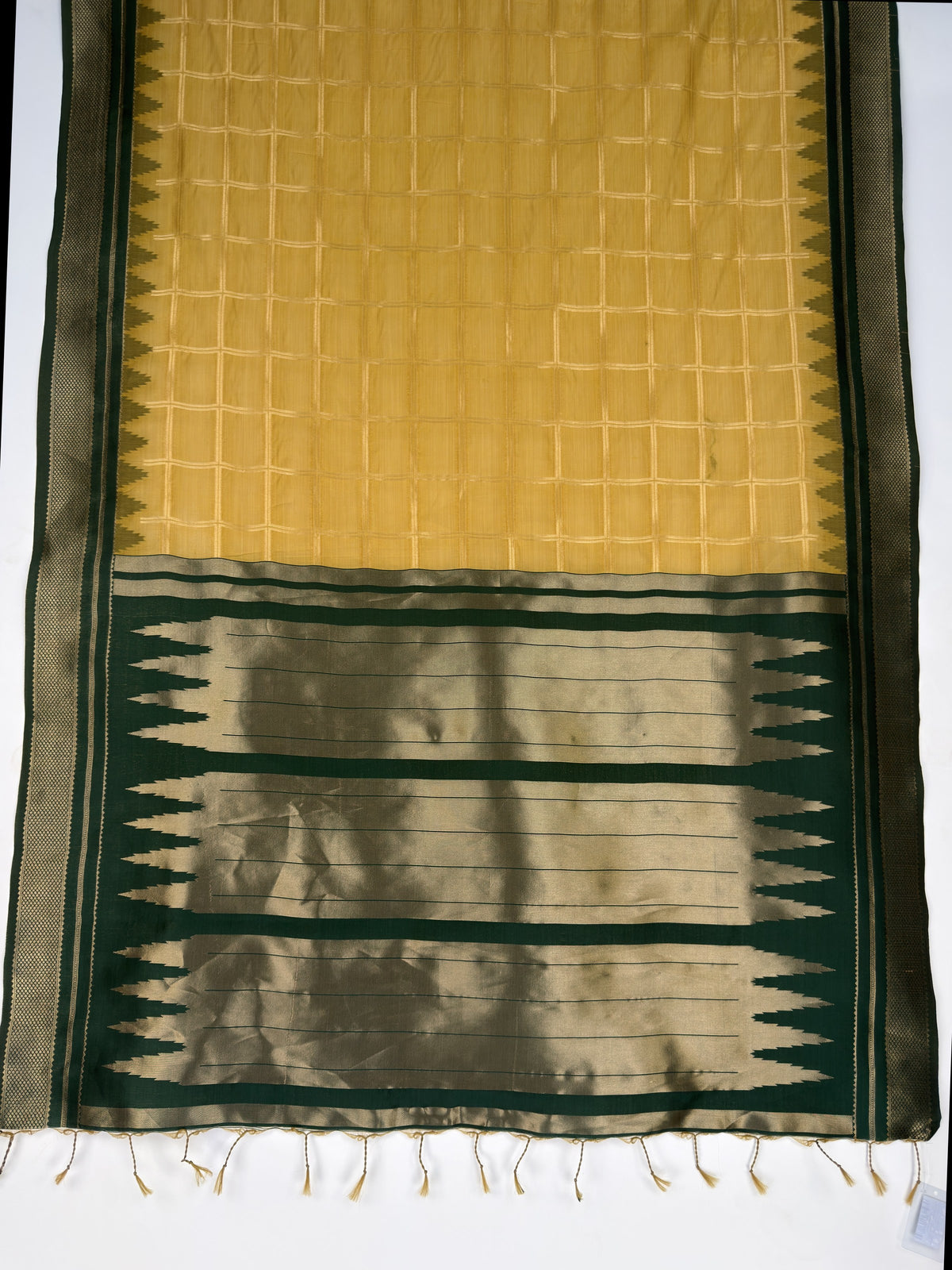 MIMOSA Mustard Banarasi Saree — pallu and zari work detail