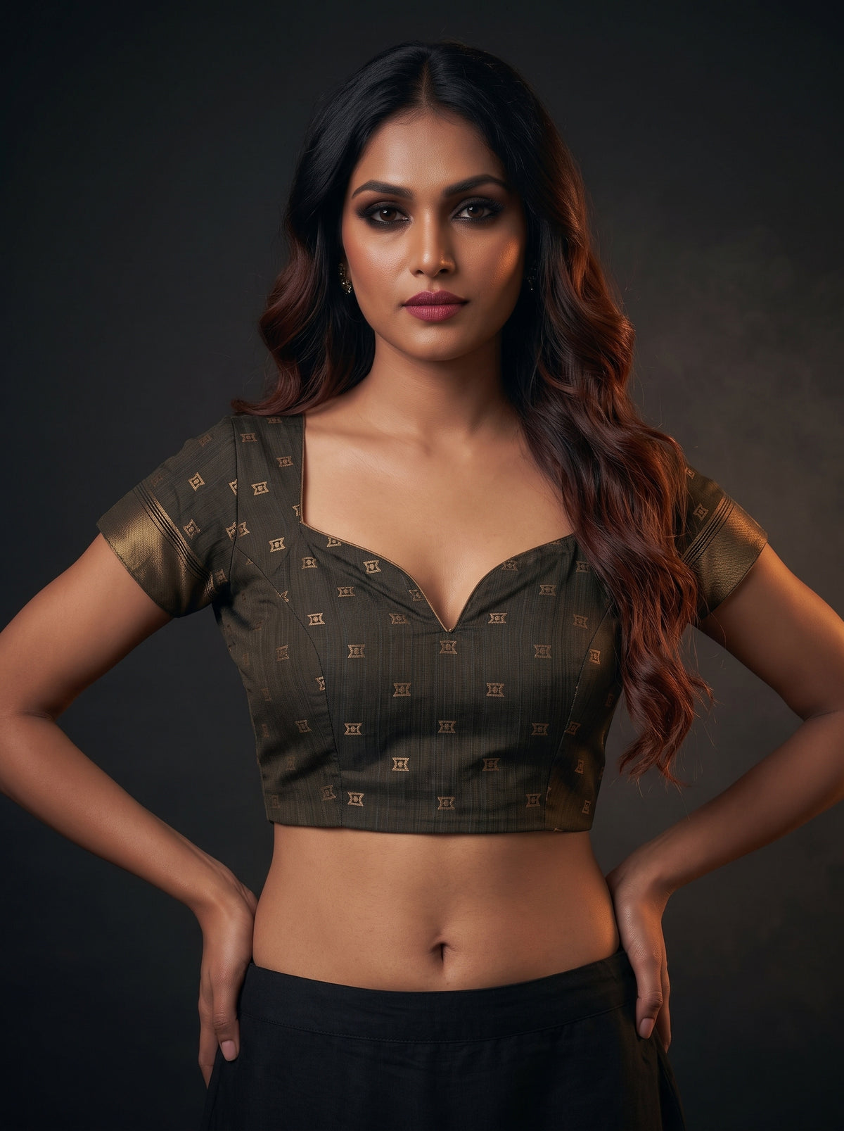 MIMOSA Tussar Banarasi Cotton Saree — blouse close-up