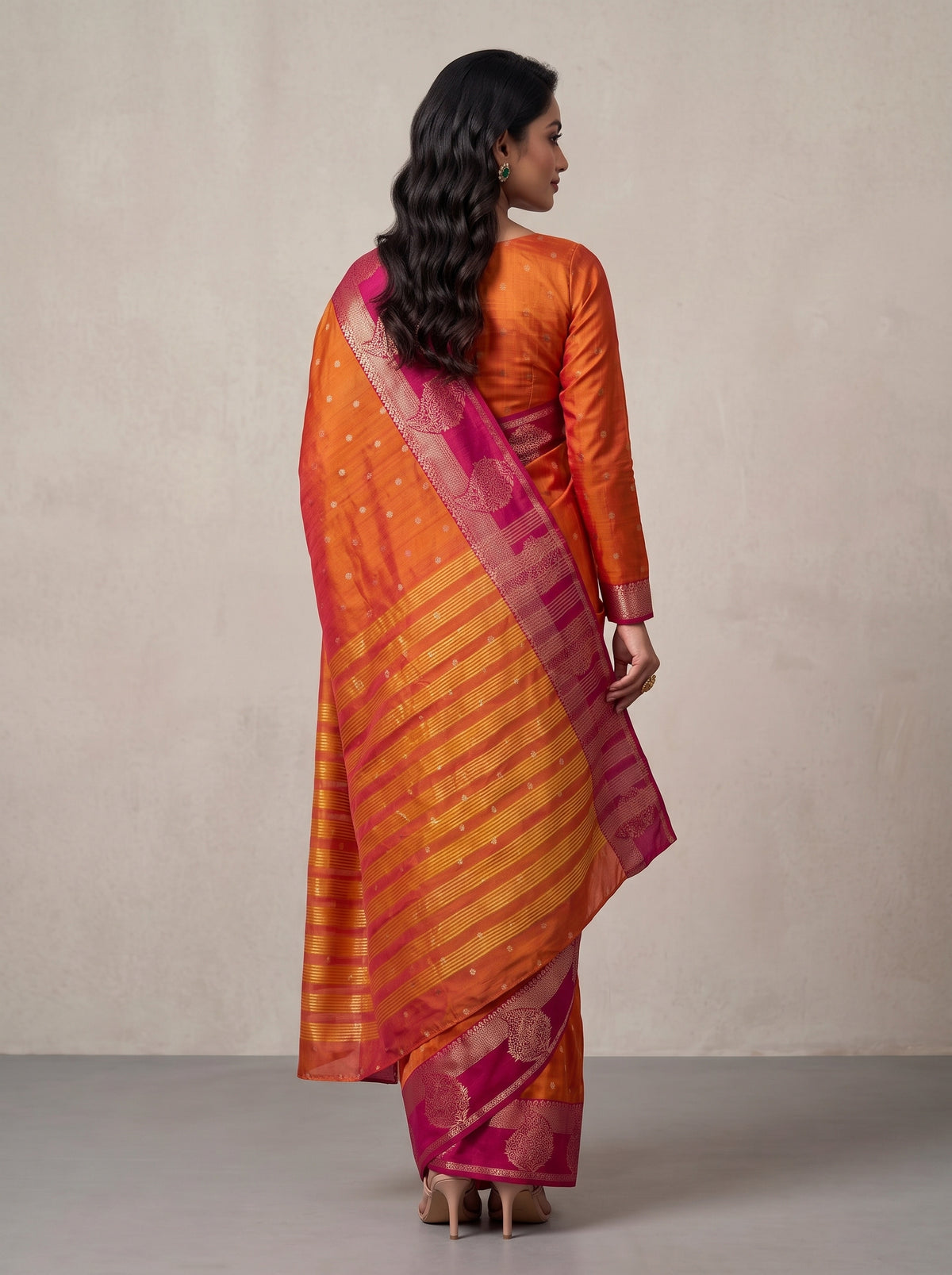 MIMOSA Rani Banarasi Saree — pose 2 styling detail