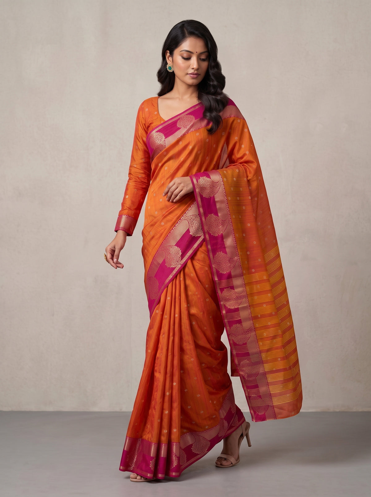 MIMOSA Rani Banarasi Saree — pose 6 styling detail