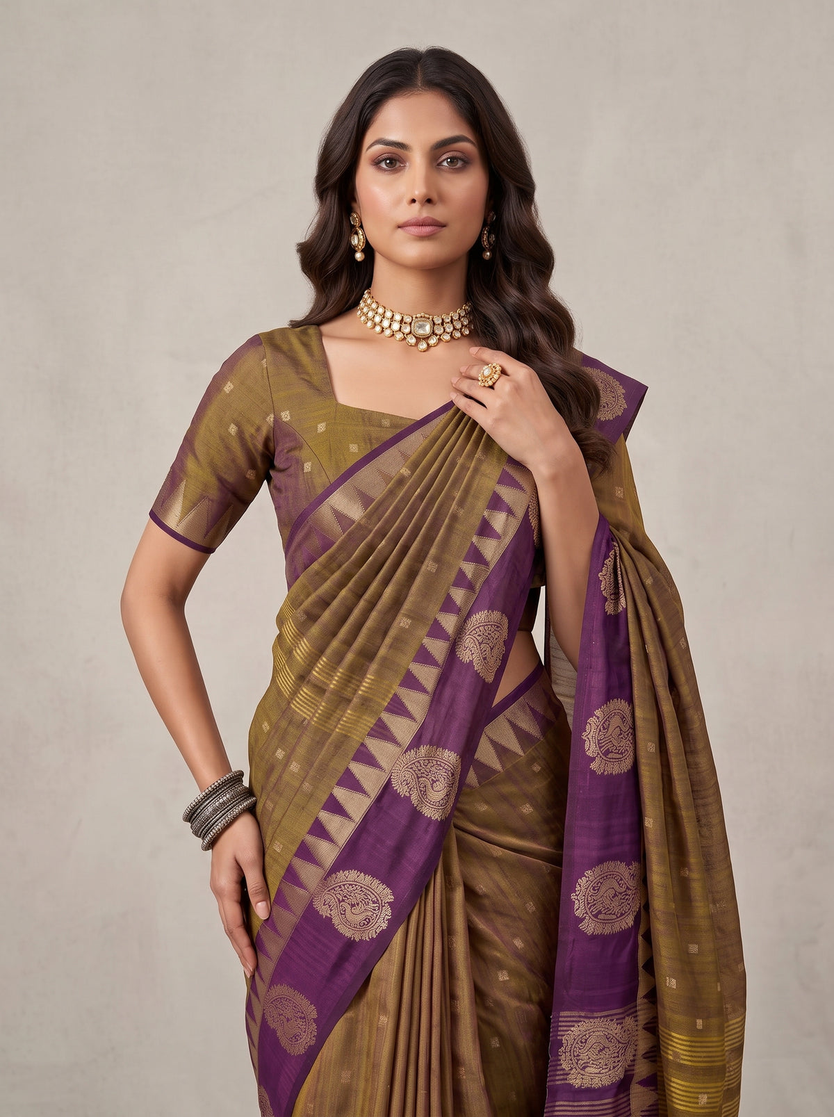 MIMOSA Banarasi Saree — pose 10 styling detail