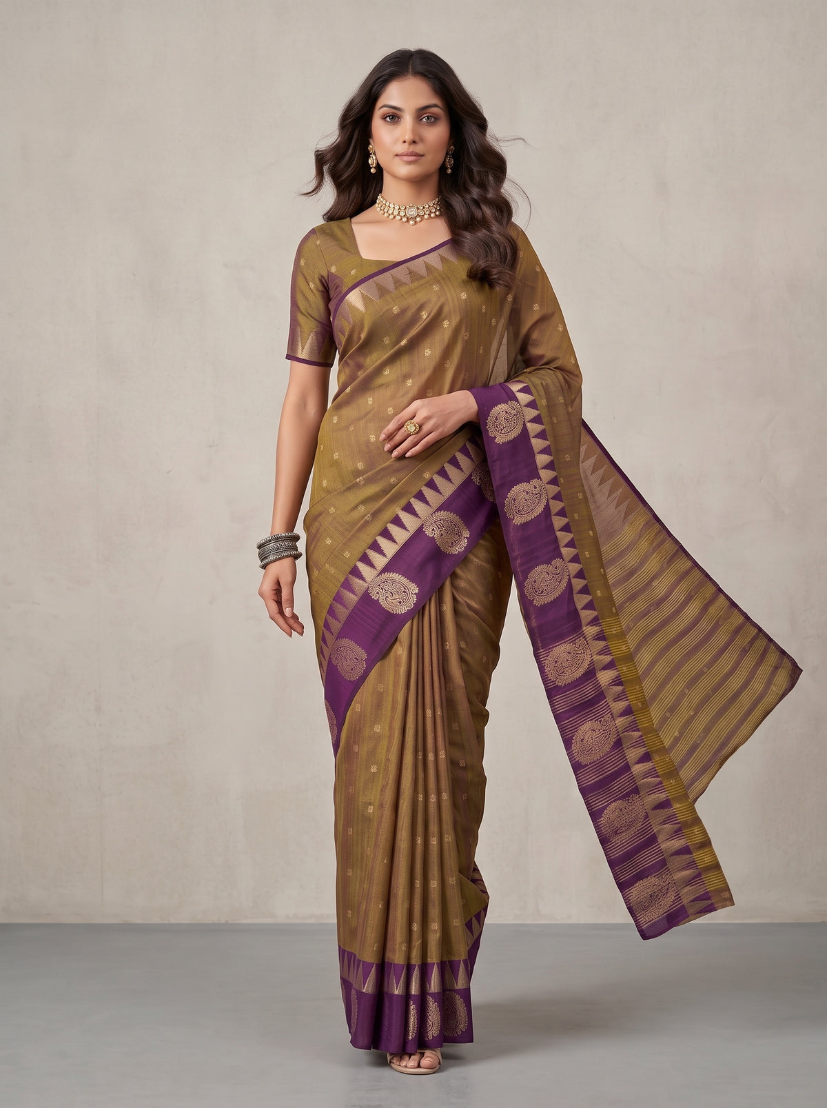MIMOSA Banarasi Saree — pose 6 styling detail