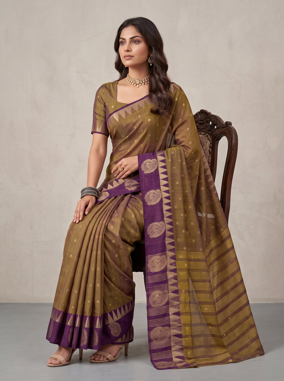 MIMOSA Banarasi Saree — pose 8 styling detail