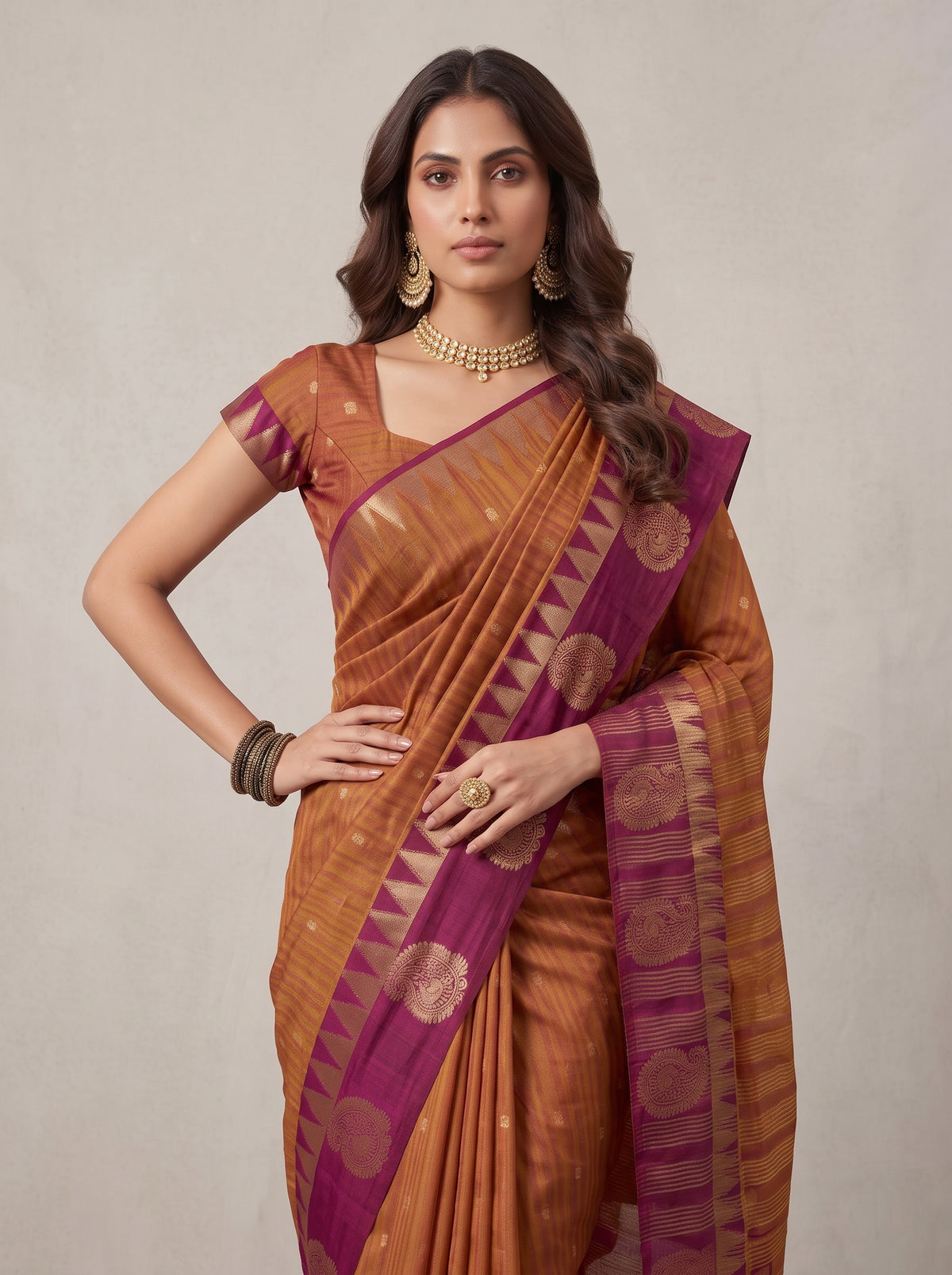 MIMOSA Banarasi Saree — pose 10 styling detail