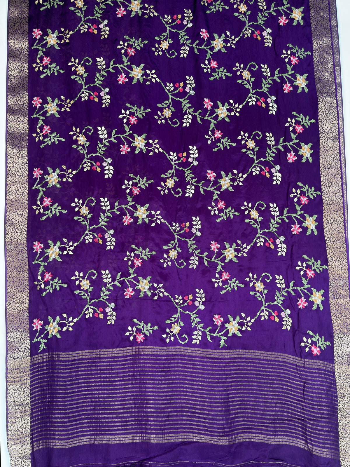 MIMOSA Jamun Jaipur Saree — pallu and zari work detail