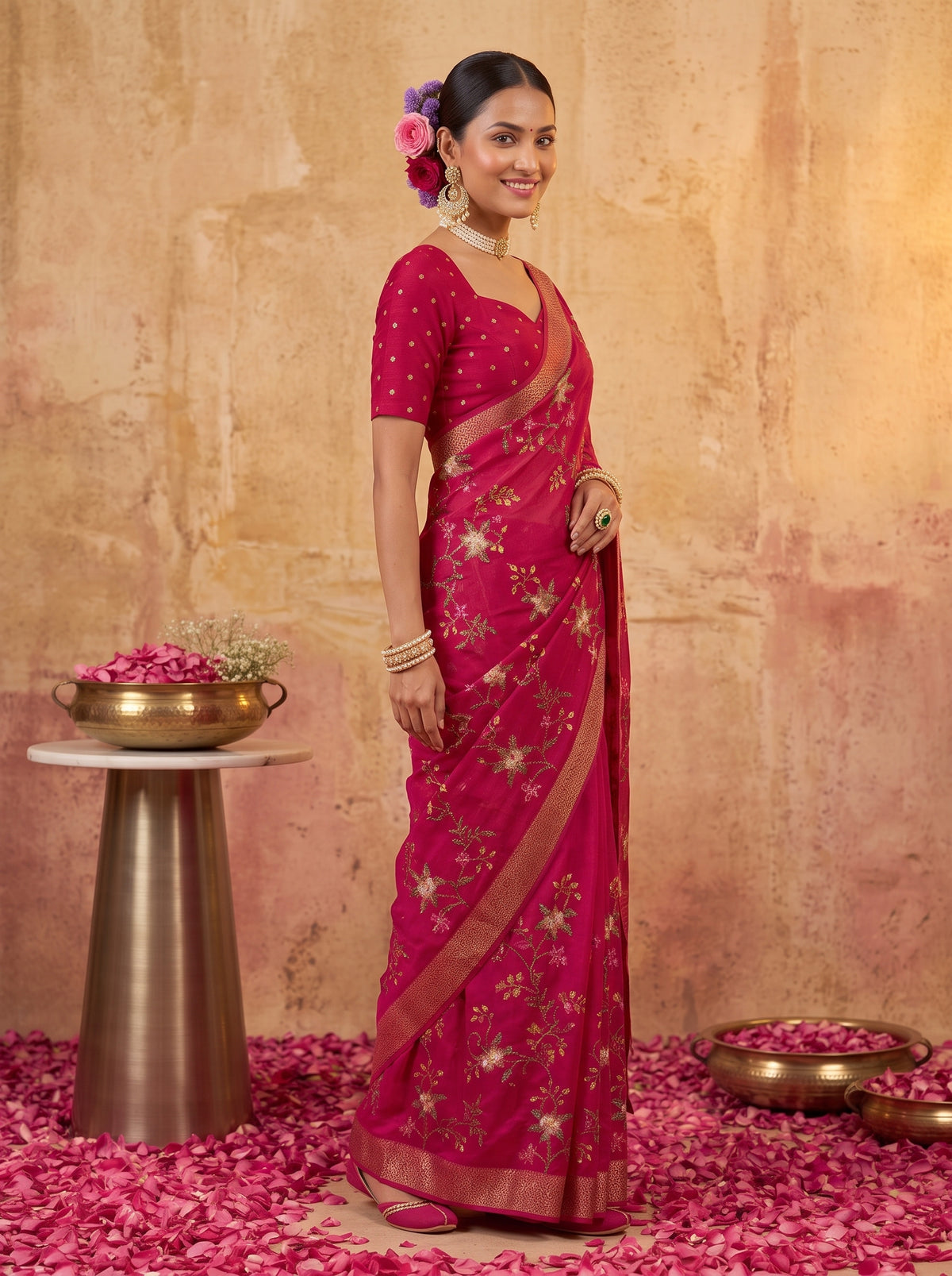 MIMOSA Rani Jaipur Saree — pose 5 styling detail