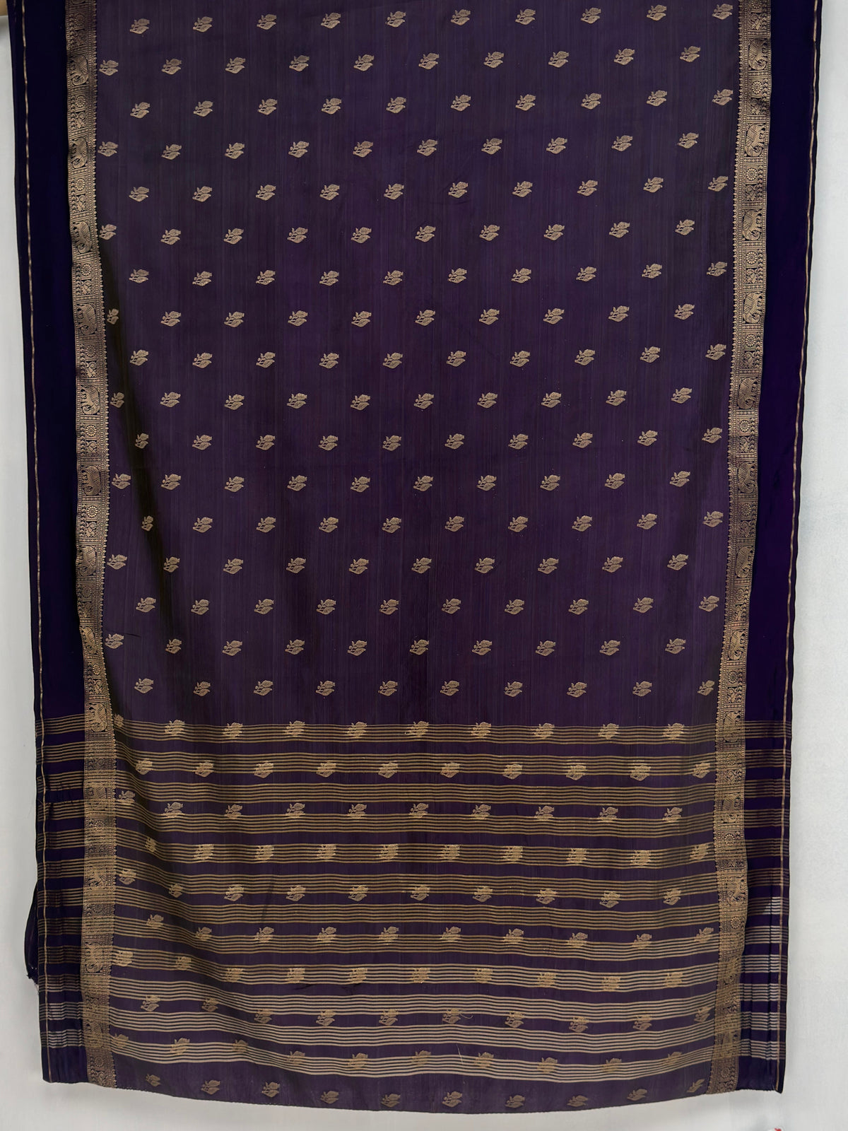 MIMOSA Jamun Bhagalpuri Tussar silk Saree — pallu and zari work detail