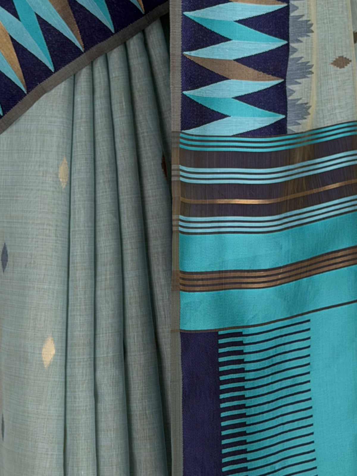 MIMOSA Blue Banarasi Cotton Saree — fleets shot full lifestyle