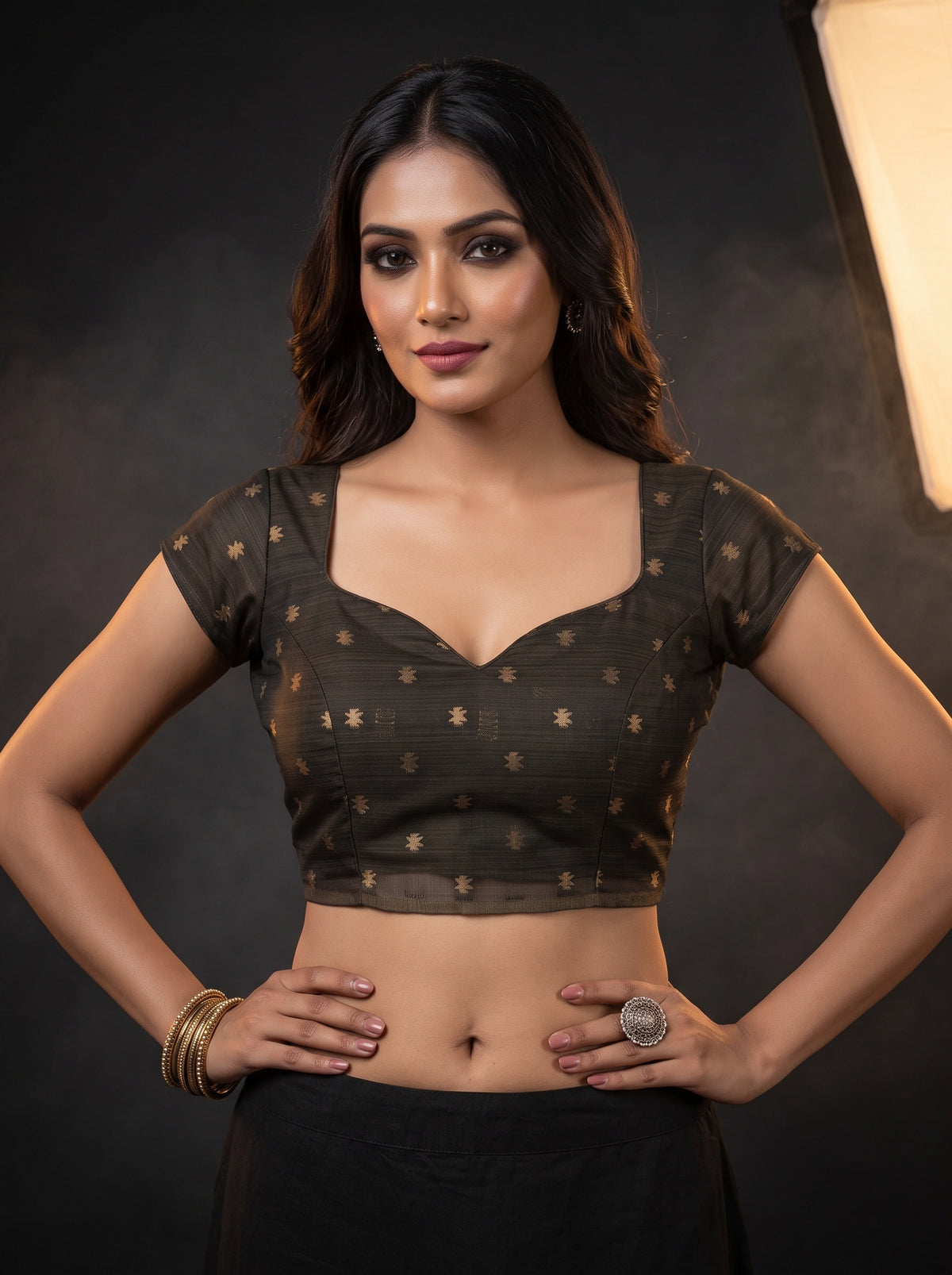 MIMOSA Tussar Banarasi Cotton Saree — blouse close-up