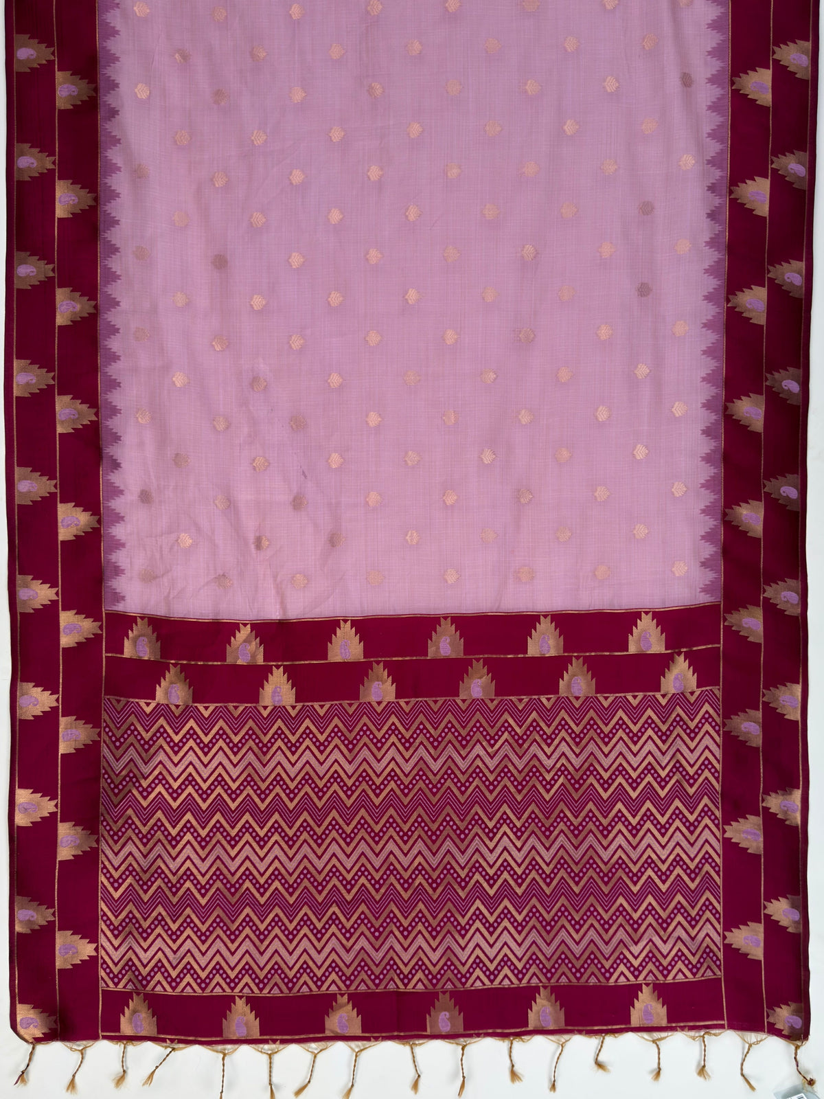 MIMOSA Pink Banarasi Saree — pallu and zari work detail