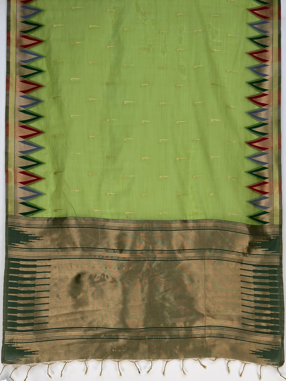 MIMOSA Pista Banarasi Saree — pallu and zari work detail