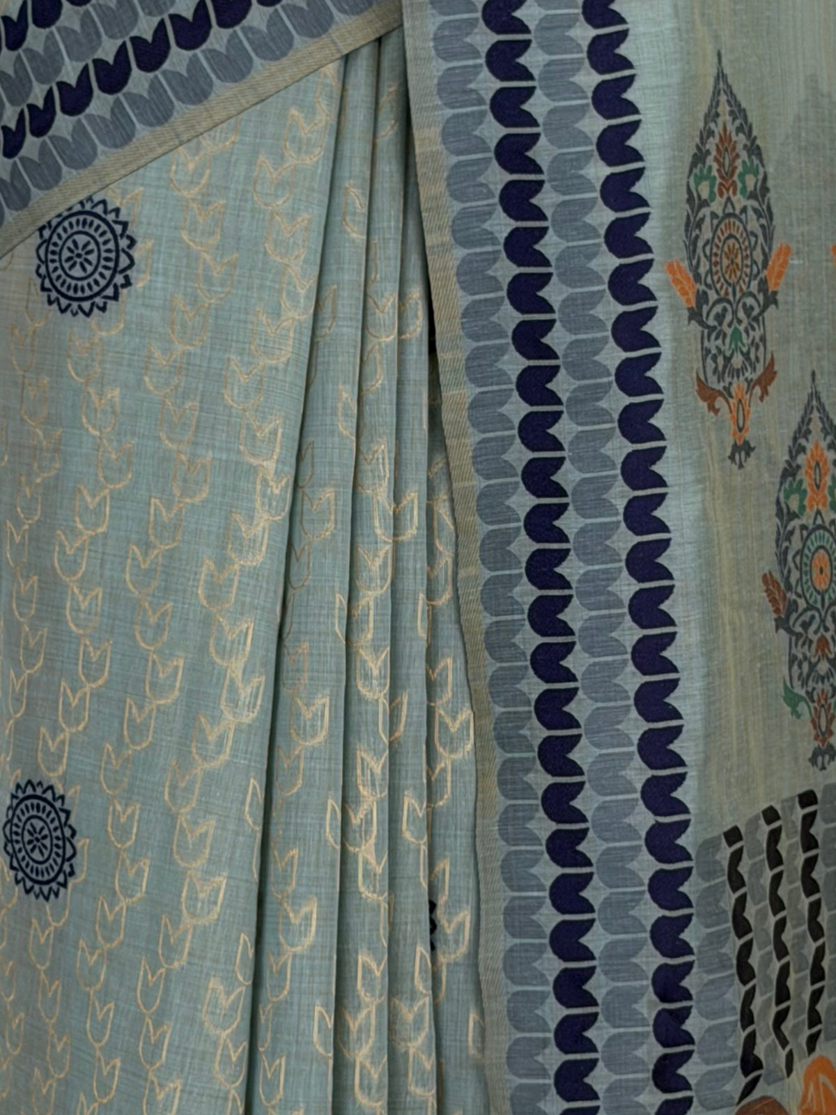 MIMOSA Blue Banarasi Cotton Saree — fleets shot full lifestyle