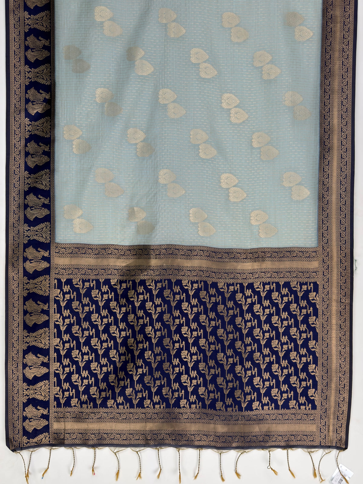 MIMOSA Grey Banarasi Saree — pallu and zari work detail