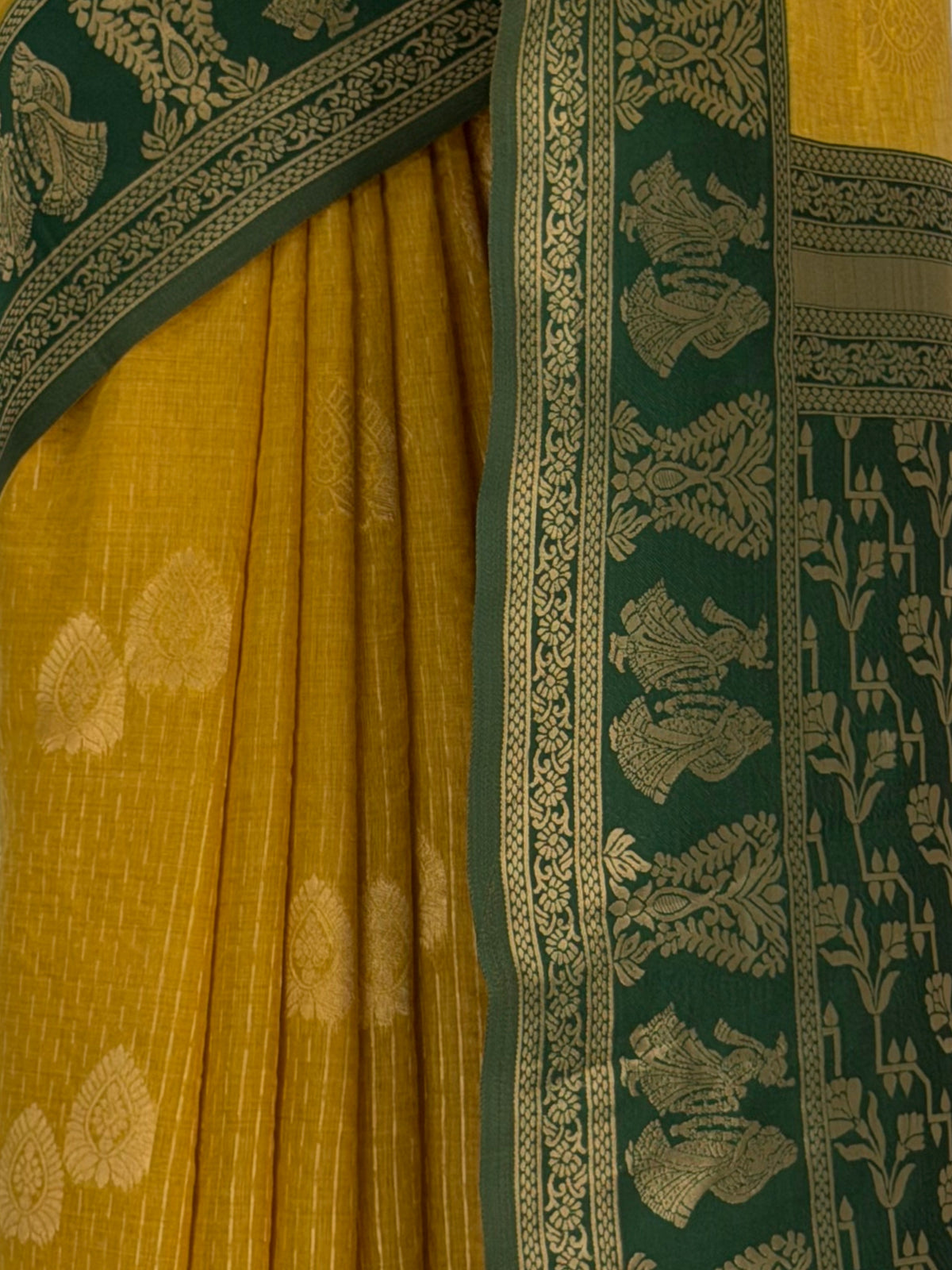 MIMOSA Mustard Banarasi Saree — fleets shot full lifestyle